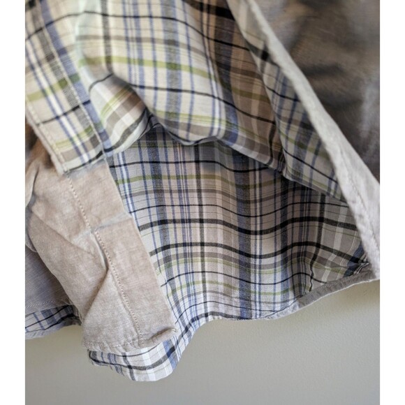 Woolrich Size Large Mens Gray Shirt Button Down Top Double Layer Plaid Grey LS - Picture 4 of 6